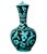 Vintage Hand-Painted Teal & Black Floral Vase With Lid For Sale - Image 11 of 11