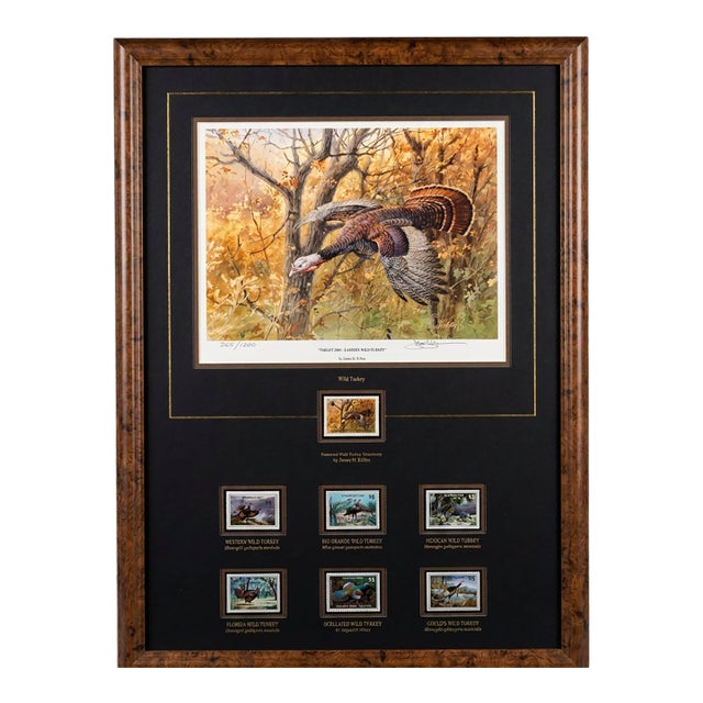 James H. Killen Turkey Stamp Signed Print and Turkey Stamps Collage For Sale