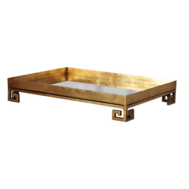 New special order item. Not vintage. Sleek style defines the Worlds Away Julian tray's dramatic design. This rectangular...