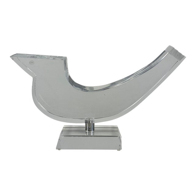 1970s Vintage Mid-Century Modern Large Lucite Bird Sculpture For Sale