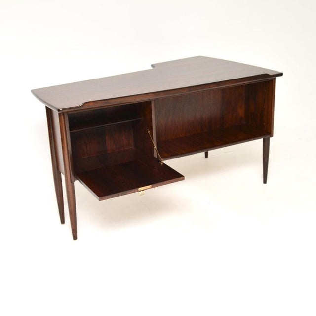 Brown Vintage Swedish Boomerang Desk attributed to Goran Strand for Lelangs Mobelfabrik, 1960s For Sale - Image 8 of 15