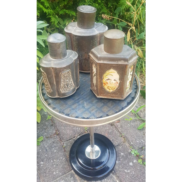 Ancient Chinese Pewter Tea Caddy, Set of 3 For Sale - Image 4 of 10
