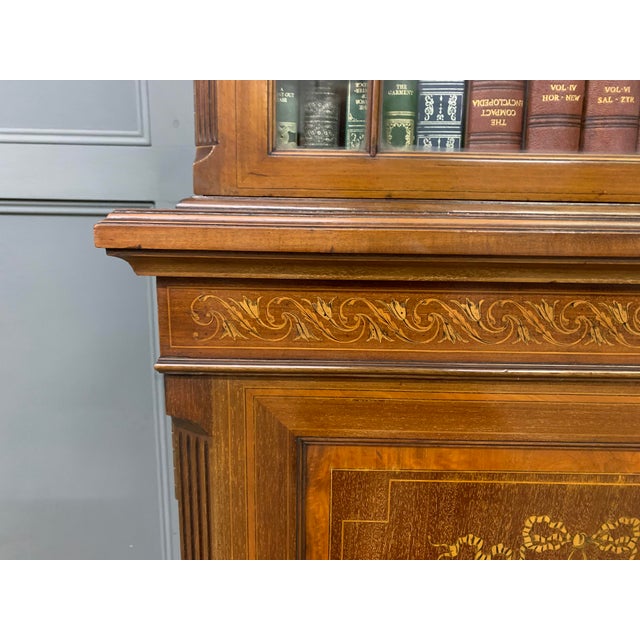 Inlaid Mahogay Bookcase from Edwards & Roberts, 1895 For Sale - Image 14 of 18