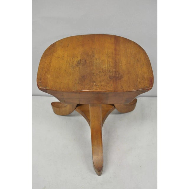Mid-Century Modern Vintage Mid Century Modern Mahogany Adolf Loos Theban Style Tripod Saddle Stool For Sale - Image 3 of 17
