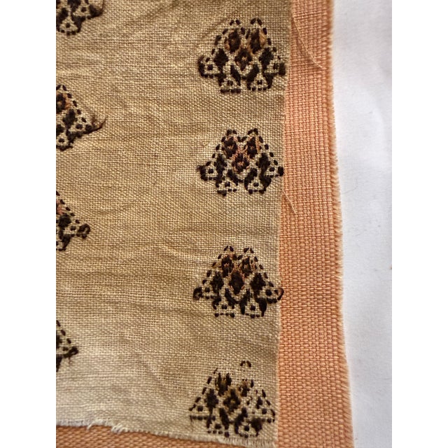 19th Century Block-Printed Linen Textile Study, Mounted Panel–Eastern Mediterranean/Anatolian C. 1860-1890 For Sale - Image 6 of 6