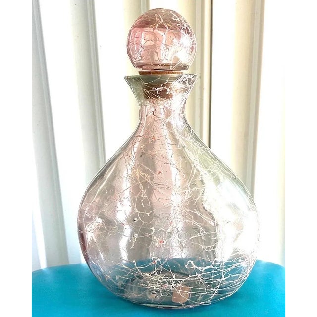 1950’s Spaghetti Large Amethyst Glass Decanter With Stopper For Sale In Charleston - Image 6 of 12