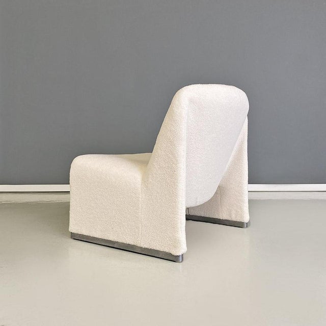 Metal Italian Modern Teddy Fabric Alky Armchairs attributed to G. Piretti, Anonima Castelli, 1970s, Set of 2 For Sale - Image 7 of 14