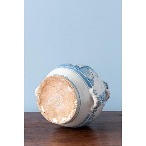 Blue and White Faience Bottle from Nevers, 18th Century For Sale - Image 9 of 10