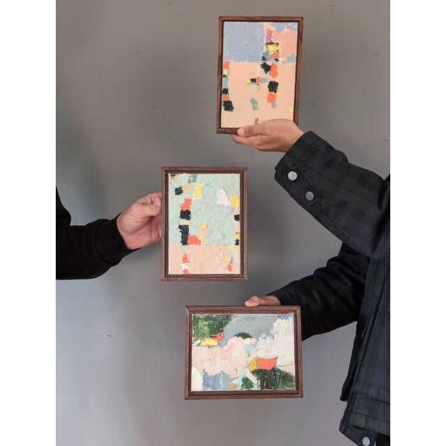 Contemporary 'Things Far and Near' Original Mini Abstract Oil Painting by British Artist Lloyd Durling, Framed For Sale - Image 9 of 10