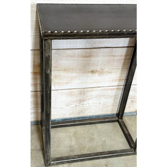 Modernist Forged & Engraved Iron Rectangular Pedestal For Sale - Image 6 of 18