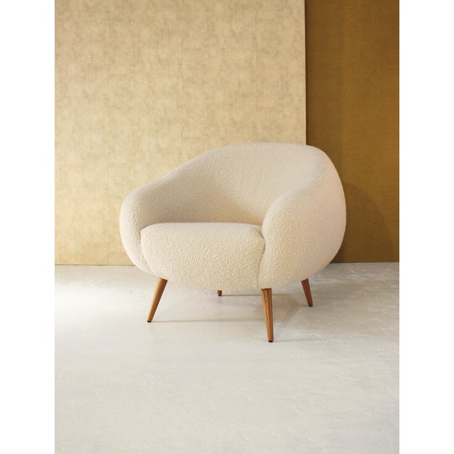 Niemeyer Chair in Boucle and Oak by InsidherLand For Sale - Image 6 of 18