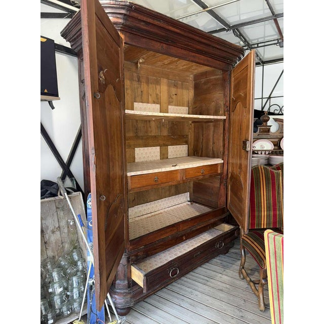 Louis XIV Wardrobe in Walnut For Sale - Image 4 of 8