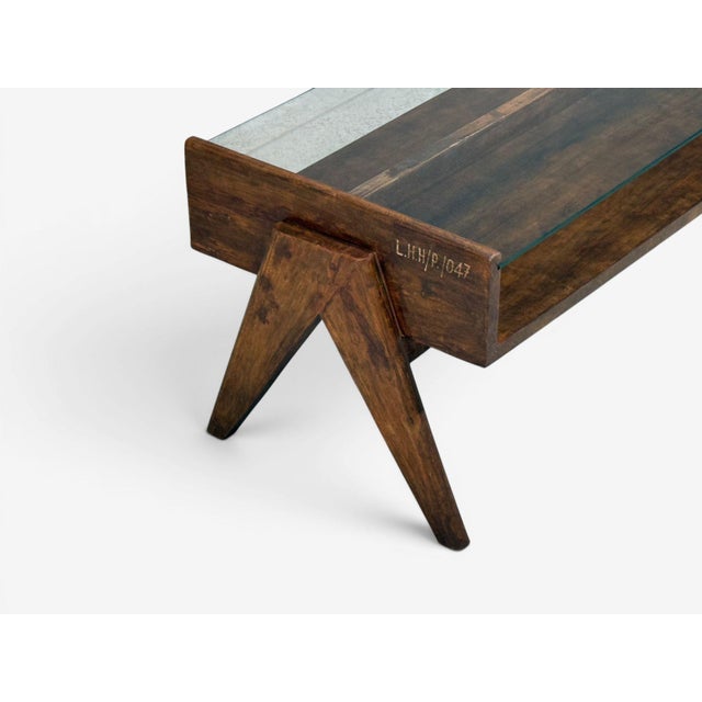 Pierre Jeanneret, Coffee Table, Teak, Glass, Chandigarh, India, 1960s For Sale In New York - Image 6 of 14
