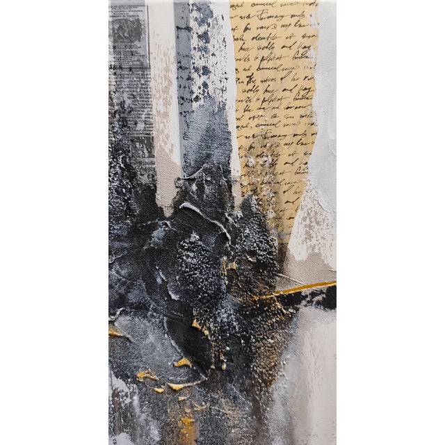“Abstract Interior Painting in Black and White №1” (2026) — original acrylic painting on canvas by Ukrainian artist Olha...