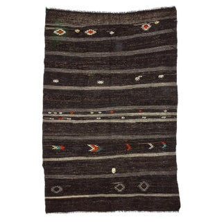 Vintage Striped Modern Kilim Rug-6'2'x9'6" For Sale