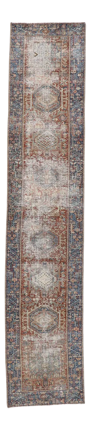 Antique Persian Heriz Runner Rug - 02'10 X 13'07