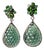 18k Gold 44.25ct Indicolite Tourmaline, Chrome Diopside and Diamond Earrings, A Pair For Sale