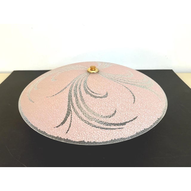 1950s Pink Leaf Sprays Ceiling Light For Sale - Image 11 of 16