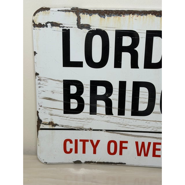Lord Hill’s Bridge W2 – Original City of Westminster Enamel Street Sign Designed by Sir Misha Black, c.1967) For Sale - Image 4 of 18