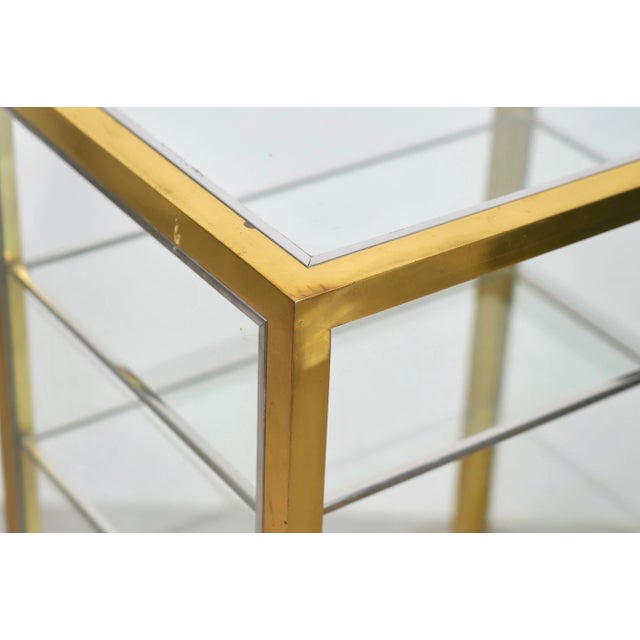 Cabinet Shelf in Brass, Chrome and Glass in the Style of Renato Levi, Italy, 1970s For Sale - Image 12 of 15