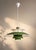 Danish Modern Green Pendant Light, Mid Century Layered Ceiling Lamp, Brass Scandinavian Hanging Light, Retro Dining Room Fixture For Sale - Image 4 of 6
