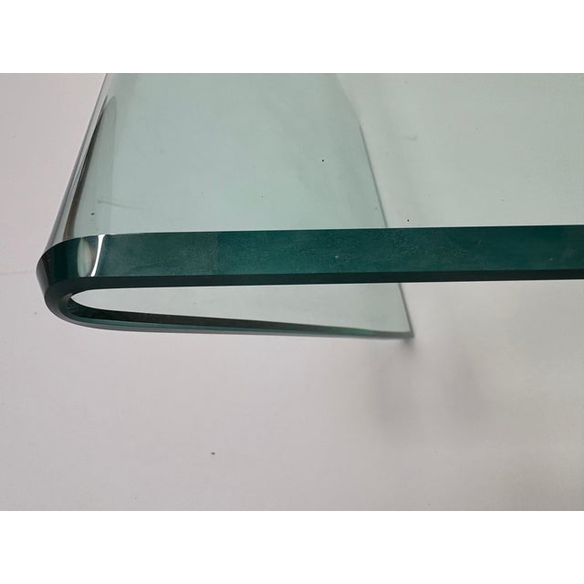 Glass Clear Glass Waterfall Coffee Table For Sale - Image 7 of 8