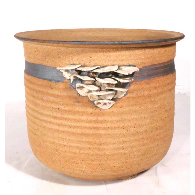 Ceramic 1970's Studio Made Art Pottery Stoneware Planter With Fungus Growth Decoration For Sale - Image 7 of 15