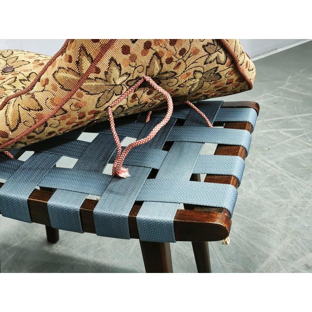 Mid-Century Beech Stool with Cushion from TON, Czechoslovakia, 1956 For Sale - Image 4 of 12