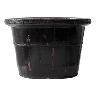 Antique Chinese Primitive Coopered Wood Basin For Sale