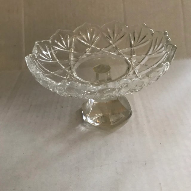 1980s Vintage 1980s Brilliant Cut Crystal Pedestal Candy Dish For Sale - Image 5 of 5