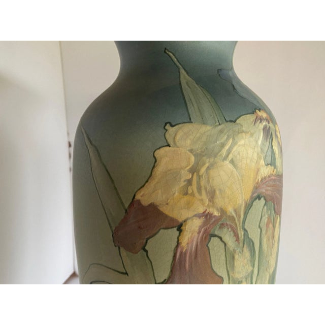 1900 - 1909 Antique Weller Pottery Hand-Painted Art Nouveau Vase For Sale - Image 5 of 12