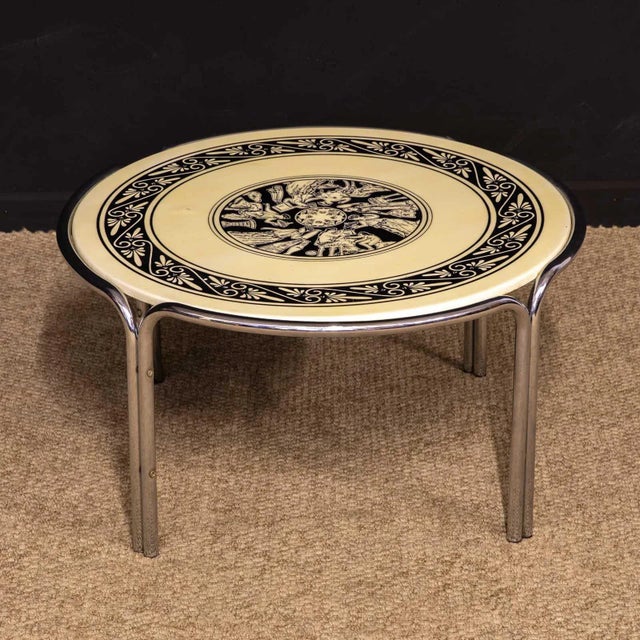 Neo-Classical Steel and Resin Coffee Table, 1970s For Sale - Image 9 of 9