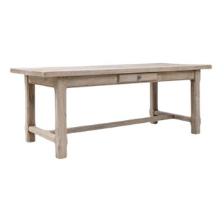 20th Century French Oak Dining Table With Drawer For Sale