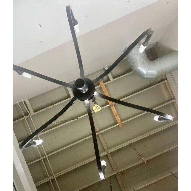 Minimalist Wrought Iron Chandelier by Melissa Levinson For Sale In Los Angeles - Image 6 of 8