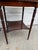 Pair of Vintage Hepplewhite Style Mahogany Side Tables With Pierced Galleries and Lower Shelves For Sale - Image 11 of 12