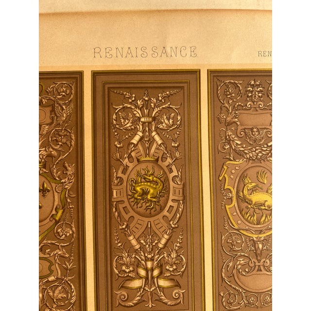 Original 19th-century chromolithograph from Albert Racinet's celebrated L'Ornement Polychrome, published in Paris by...