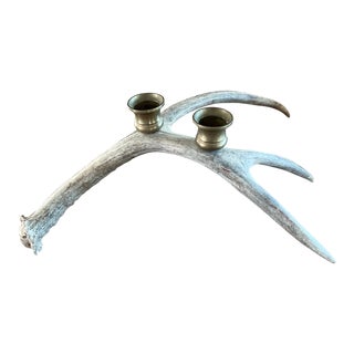 Vintage Natural Drop Deer Antler Candelabra For Sale
