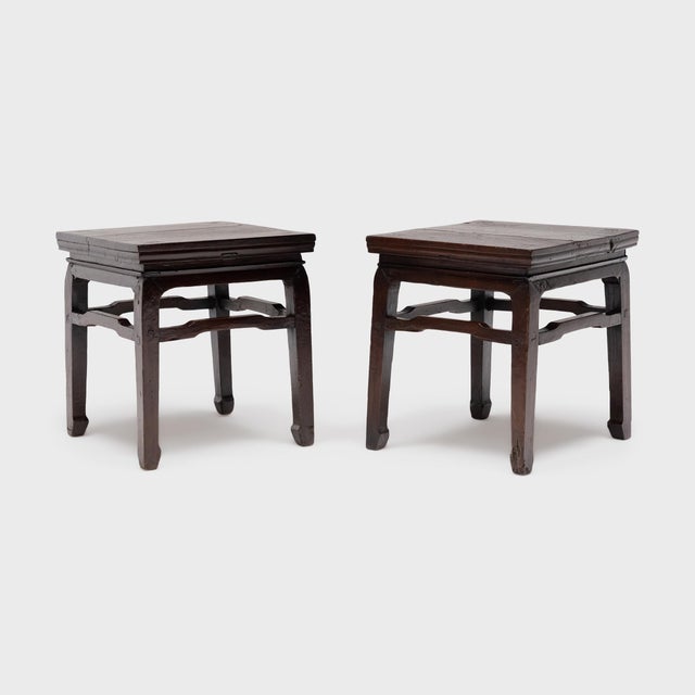 Mid 19th Century Antique Chinese Walnut Waisted Stool, 19th Century For Sale - Image 5 of 5