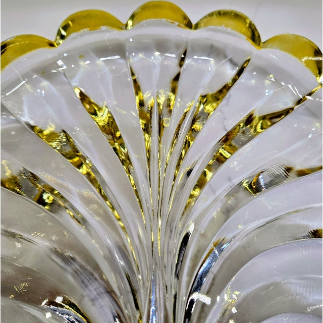 Mid 20th Century Gold Rim Crystal Shell Dish / Catchall For Sale - Image 5 of 7