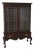 Stickley Leaded Glass Cherry 2 Door Curio Bookcase Cabinet For Sale