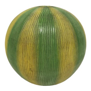 "Sgraffito" Italian Ceramic Watermelon Lamp Base For Sale