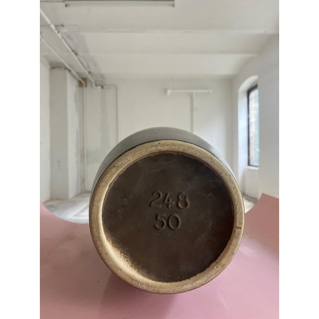 Ceramic Petrol Grey Floor Vase 248-50 from Scheurich, West Germany For Sale - Image 7 of 8