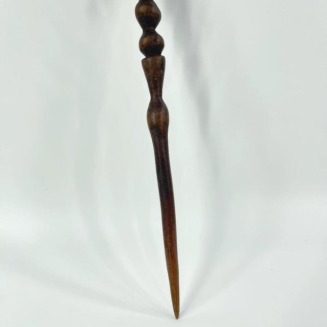 Early 20th Century Early 20th Century Nyamwezi Figural Engagement Hair Pick Tanzania For Sale - Image 5 of 6