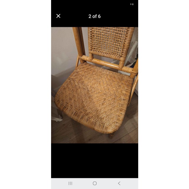 1970s 1970s Coastal Rattan & Woven Cane Accent Side Chair - Ficks Reed Style For Sale - Image 5 of 9