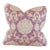 Designer P Kaufmann Waverly Ivory Lilac Purple Damask Leaves Scroll Pillow Cover For Sale
