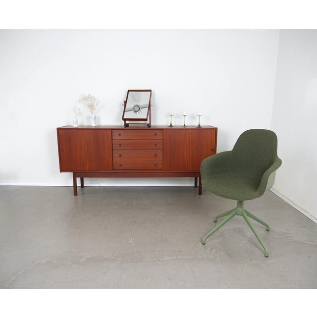 Albert Kuip armchair by Studio Ape for Zuiver of the Netherlands. The green seat shell is made of polyester resin and...