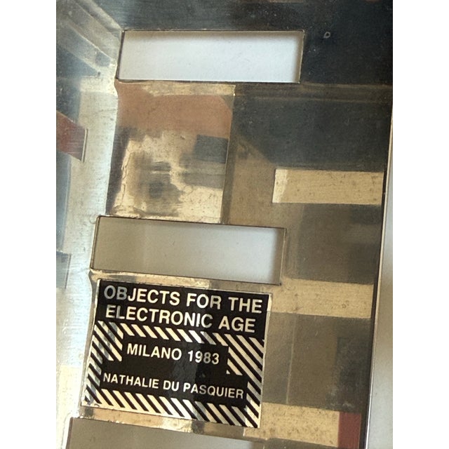 Gray Nathalie Du Pasquier Plaisant Mainten “Objects for the Electronic Age” Postmodern Table Clock 1983 For Sale - Image 8 of 10