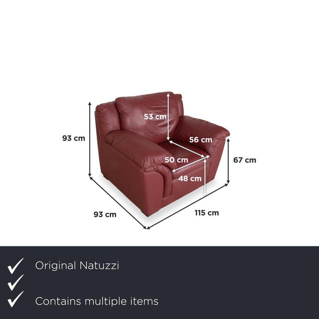 Here you get two armchairs from the Italian manufacturer Natuzzi, whose red leather adds a warm, expressive touch to your...