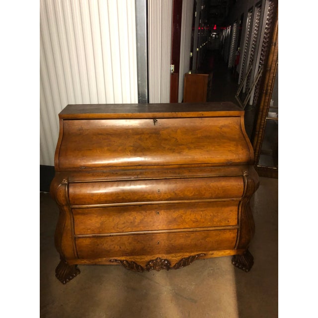 Impressive 2 piece Italian marquetry secretary bookcase . Needs high ceilings and a larger space for this cabinet . Three...