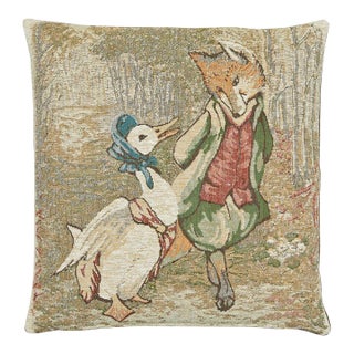 Jemima Puddleduck Tapestry Cushion With Feather Filler - 33x33cm (13"x13") For Sale